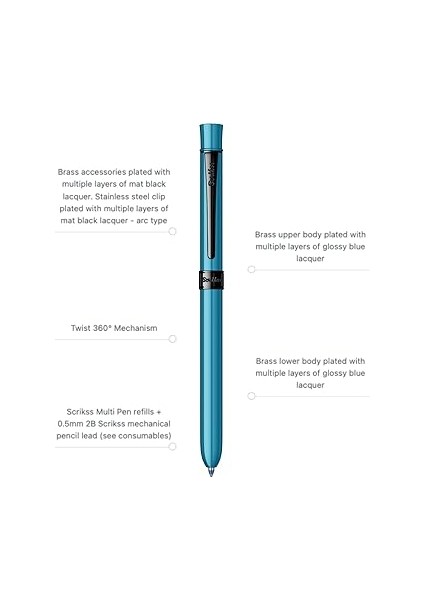 Trio 93 Multifonksiyon Tükenmez Kalem Mavi indirimleri