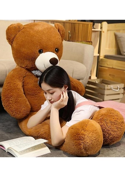 cm Papyonlu Peluş Ayı-Dev Boy,% 100 Yerli - Sevgiliye Özel Hediye Kahverengi