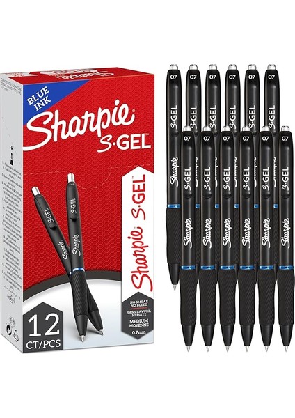 S-Gel Jel Kalemler | Orta Uç (0,7 Mm) | Mavi Mürekkepli Jel Kalem | 12 Adet