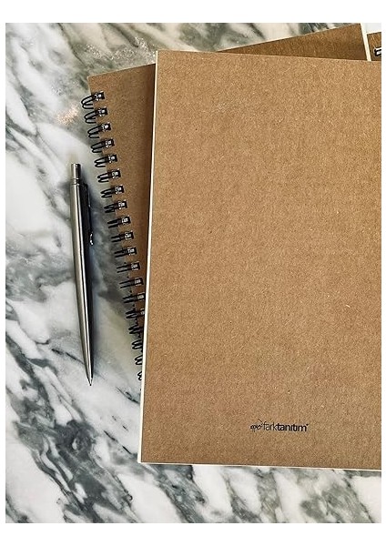 Tanıtım Spiralli Notebook, Kraft Kapaklı, A5 Boyutunda (15X21 Cm), 100 Yaprak (Çizgisiz) indirimleri