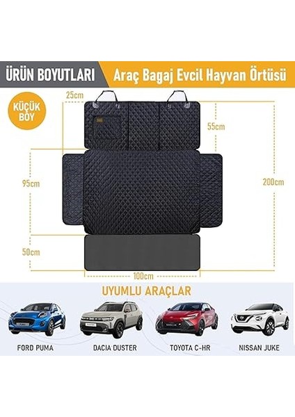 Araç Bagaj Örtüsü, Evcil Hayvan Köpek Bagaj Koruma Kılıfı - Suv, Sedan, Pickup Panelvan Bagaj Havuzu, Araba Için Su Geçirmez Bagaj Koruyucu Kılıf Örtü Mat- Small - Siyah modelleri