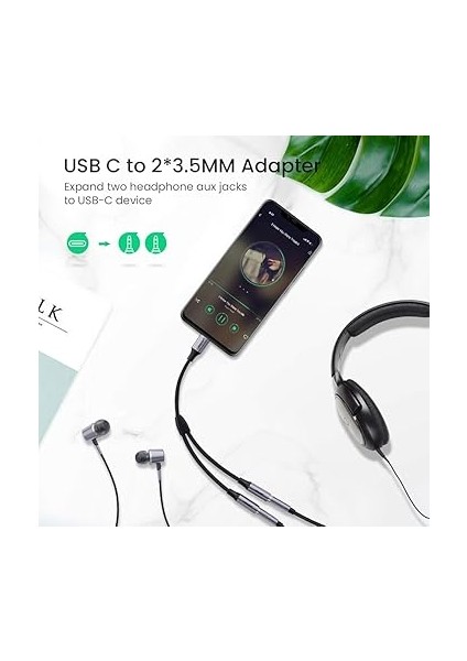 Type-C To 2’li Aux Kulaklık Çıkış Çoklayıcı modelleri