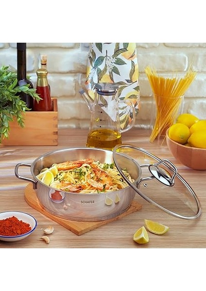 Schafer 1S2817-13001-INX05 Held Basık Çelik Tencere, Inox, 26 cm fiyatları