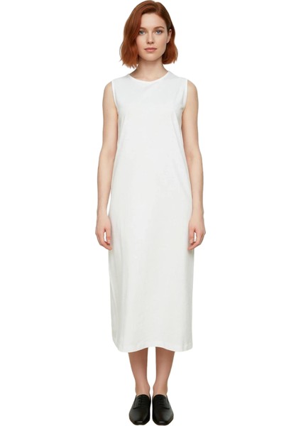 Kadın Kolsuz Shift Kalıp %100 Pamuk Maxi Boy Düz Elbise Günlük Rahat ve Şık Kombinler Için modelleri