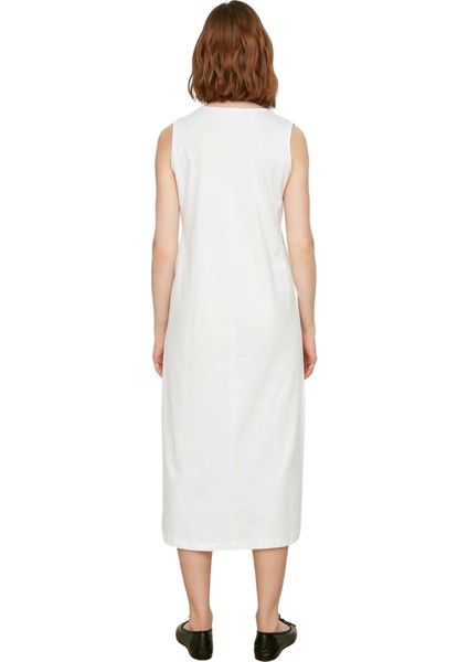 Kadın Kolsuz Shift Kalıp %100 Pamuk Maxi Boy Düz Elbise Günlük Rahat ve Şık Kombinler Için fırsatları