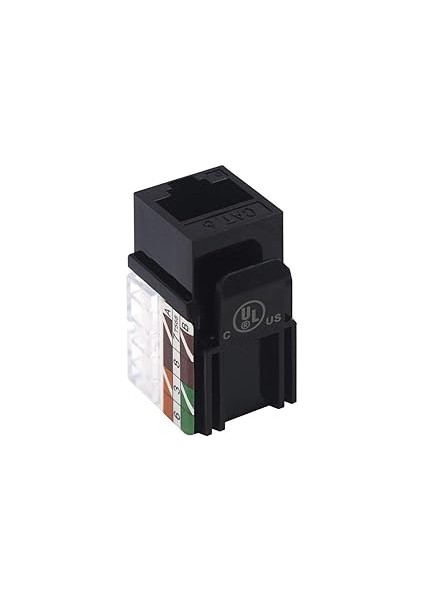 Cat6 RJ45 90 Derece Keystone Jack Ekleme, Ethernet Utp Cat 6 Keystone Punch Down Stand 5'li Paket Siyah modelleri