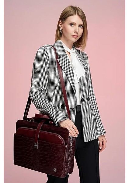 Kadın Evrak Laptop Çantası Bordo fırsatları