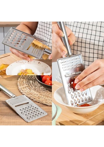 11702 Inox Paslanmaz Çelik El Rendesi Dilimleyici - Küçük Büyük Rende Dilimleme