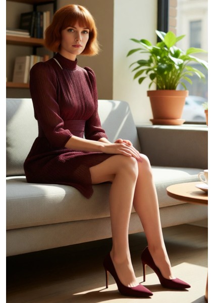 Kadın Parıltılı Örme Astarlı A Line Balon Kol Dik Yaka Kısa Abiye Elbise Şık Gece Mezuniyet Için fiyatları