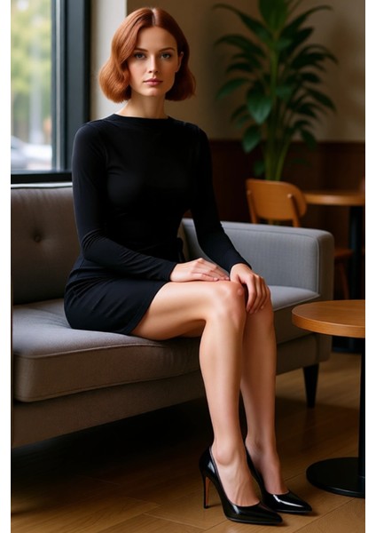 Kadın Lacivert Bodycon Kalıp Uzun Kollu Cut Out Detaylı Şık Gece Elbisesi Kış Sezonu Için Ideal fiyatları