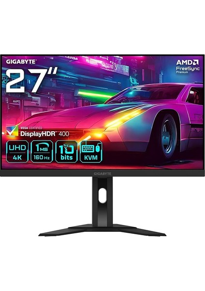 M27UA 27" IPS Oyuncu Monitörü, 4K UHD (3840X2160), 160Hz, 1ms, Mat Ekran, HDMI 2.1, Displayhdr 400, Dahili Hoparlör, Kvm &amp; Usb-C