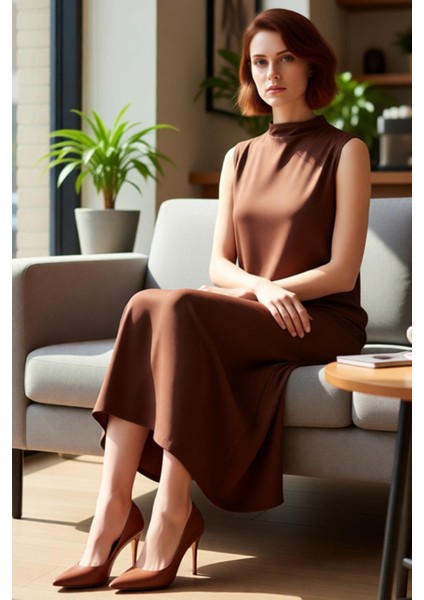 Kadınlar Için Düz Dalgıç Kolsuz Maxi Shift Elbise Modern ve Rahat Şıklık Sunarak Konfor Verir fiyatları