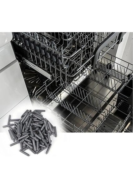 Adet Gri | Bulaşık Makinesi Sepetleri Çubukları Için Birinci Sınıf Pas ve Çizilmeleri Önleyen Plastik Kapak Uçları | Tamir Seti