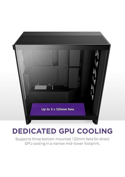 H7 Flow Rgb | Rgb Fanlı Orta Kule Atx Hava Akışı Muhafazası | Doğrudan Gpu Soğutma Için Zeminde Fan Destekler | 360 mm Rgb Tek Çerçeveli Fan | Kablo Yönetimi | Siyah fiyatları