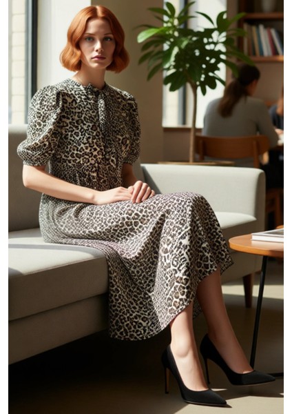 Kadın Animal Desenli Çok Renkli Viskoz Kumaş A Kesim Maxi Boy Günlük Elbise Kaliteli Şık Rahat fiyatları