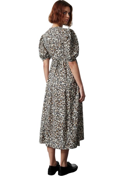 Kadın Animal Desenli Çok Renkli Viskoz Kumaş A Kesim Maxi Boy Günlük Elbise Kaliteli Şık Rahat fırsatları