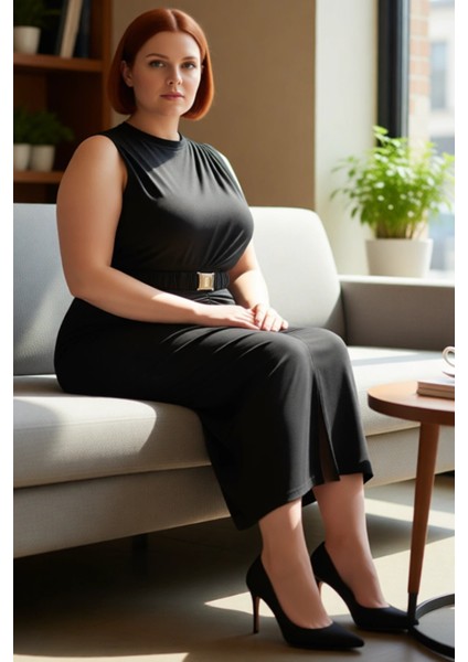 Kadın Bodycon Kesim Kolsuz Midi Elbise Düz Desen Örme Kumaş Detaylı Ilkbahar Sonbahar Şıklığı fiyatları