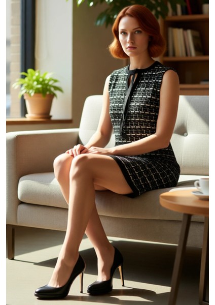 Kadın Kahverengi Dokulu Shift Kalıp Kolsuz Mini Triko Elbise Kış ve Sonbahar Şıklığı Için Ideal fiyatları