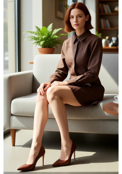 Kadın %100 Pamuk A Line Mumlu Gabardin Dokuma Elbise Gömlek Yaka Uzun Kollu Kışlık Şıklığı fiyatları