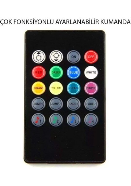 Han USB Girişli 12 Ledli Araç Içi Ayak Altı Sese Duyarlı Rgb Şerit LED Aydınlatma fiyatları