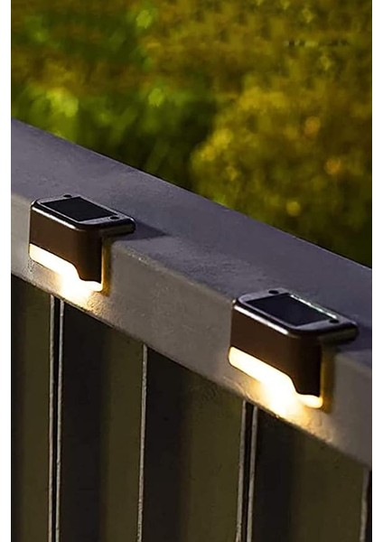 Lü Solar Köşebent LED Bahçe Lambası Güneş Enerjili Şarj Edilen Merdiven Veranda Bahçe Yolu 1430