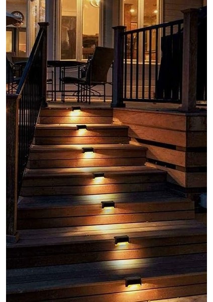 Lü Solar Köşebent LED Bahçe Lambası Güneş Enerjili Şarj Edilen Merdiven Veranda Bahçe Yolu 1430 modelleri