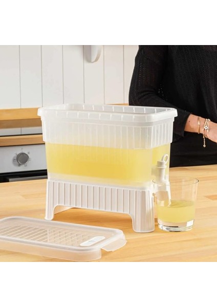 Buzdolabı Içi Musluklu Ayaklı Su -Limonata - Içecek Sebili Piknik Bidonu 4 Lt