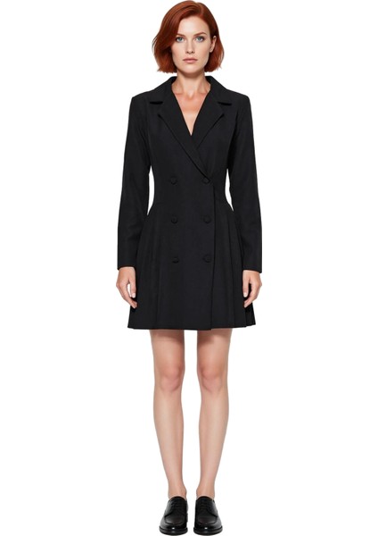 Kadın Dokuma Ceket Elbise Uzun Kollu Piliseli Mini Boy Ofis ve Günlük Şıklık Için Ideal Tasarım modelleri