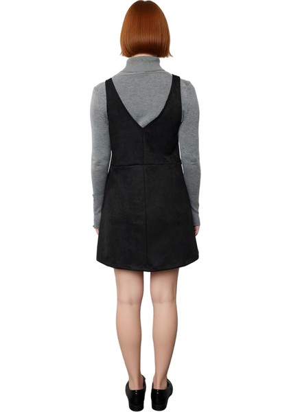 Kadın Bej Bodycon Kalıp V Yaka Jile Süet Mini Elbise Kışlık Şık ve Konforlu Tasarım Kaliteli fırsatları