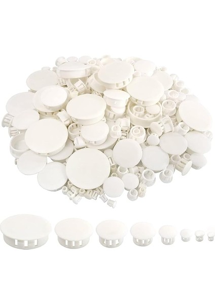 Plastik Delik Tapası, 120 Adet Beyaz Delik Tapası, Gömme Delik Tapası, Delik Kapatma, Kilitleme Delikleri Borular, Mobilyalar Için