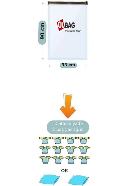 (3 Adet) Orta Boy (55 cm x 90 Cm) Vakumlu Poşet - Vakumlu Hurç - Vakumlu Torba fırsatları