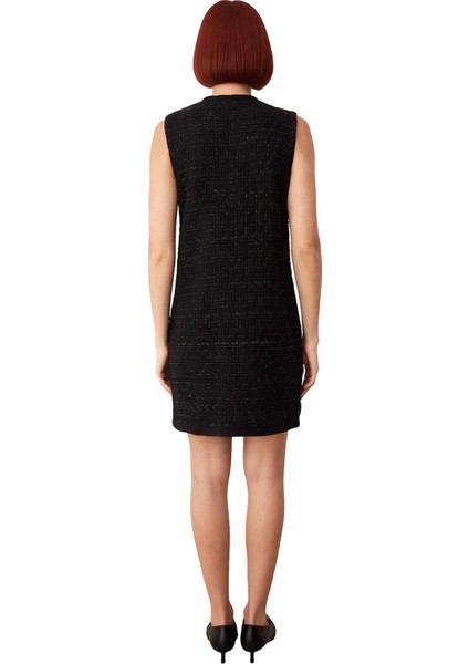 Kadın Kahverengi Dokulu Shift Kalıp Kolsuz Mini Triko Elbise Kış ve Sonbahar Şıklığı Için Ideal fırsatları