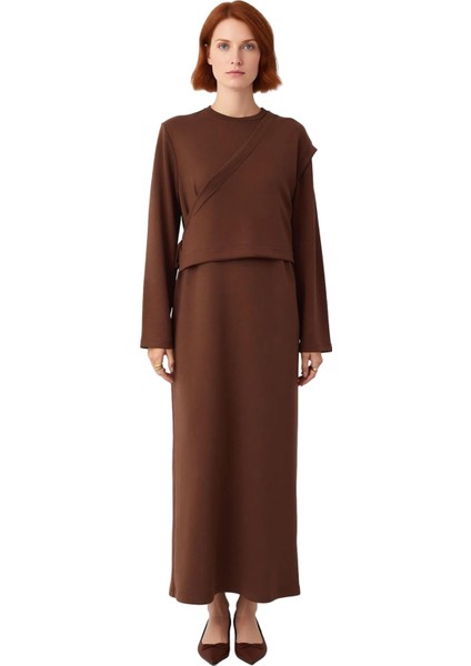 Kadın Kahverengi A Kesim Maxi Tesettür Örme Elbise Şık ve Konforlu Günlük Kullanım Için Ideal Seçim modelleri