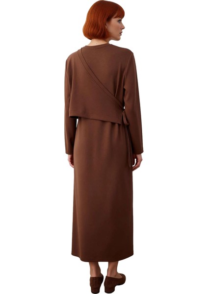 Kadın Kahverengi A Kesim Maxi Tesettür Örme Elbise Şık ve Konforlu Günlük Kullanım Için Ideal Seçim fırsatları