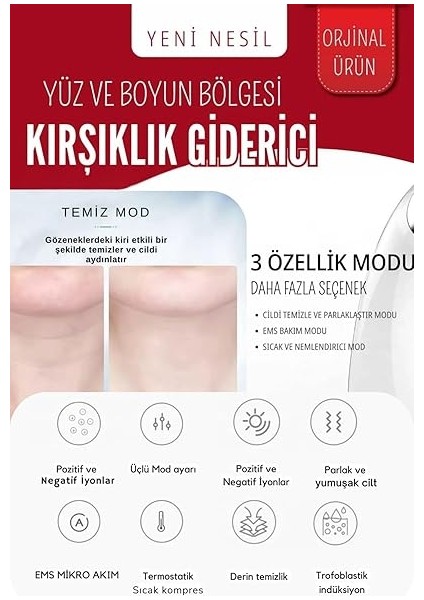 Yüz ve Boyun Kırşıklık Giderici Ems Güzellik Cihazı Gıdık Sarkma Kırışıklık 3 Modlu fırsatları