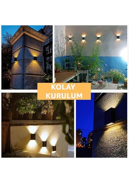 Tekli Solar Bahçe Aydınlatması Güneş Enerjili Bahçe Aydınlatması Duvar Lambası Çift Taraflı Aplik Işık LED Işık fırsatları