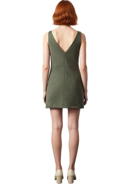 Kadın Bej Bodycon Kalıp V Yaka Jile Süet Mini Elbise Kışlık Şık ve Konforlu Tasarım Kaliteli fırsatları