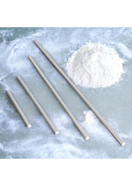 Alüminyum Metal Oklava 4'lü Set Börek Hamur Yufka Açma Silindir Yuvarlak Uzun Kısa Mutfak Araç