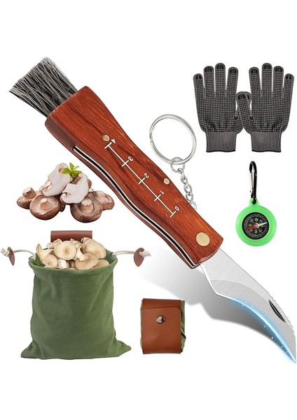 Mantar Bıçağı, Fırçalı, Eldiven ve Mantar Toplama Torbası, Pusula, Mantar Toplama Çantası, Bıçak Bileyici, Katlanır Bıçak, Mantar Çantası, Mantar Bıçak Seti, Mantar Toplayıcılar Için Hediye