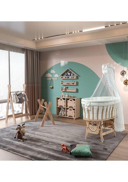 Sepet Ahşap Bebek Beşiği, 0-1 Yaş, Anne Yanı Sallanan Beşik, Demonte, Uyku Setli, YATAKLI,%100 Pamuklu Kumaş, Oeko Tex, Sepet Beşik, Çocuk Beşikleri (Krem Fransız) fiyatları