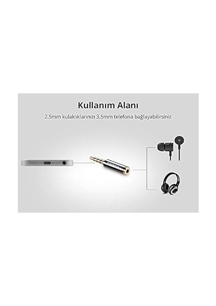 3.5mm'den 2.5mm'ye Jack Dönüştürücü Siyah modelleri