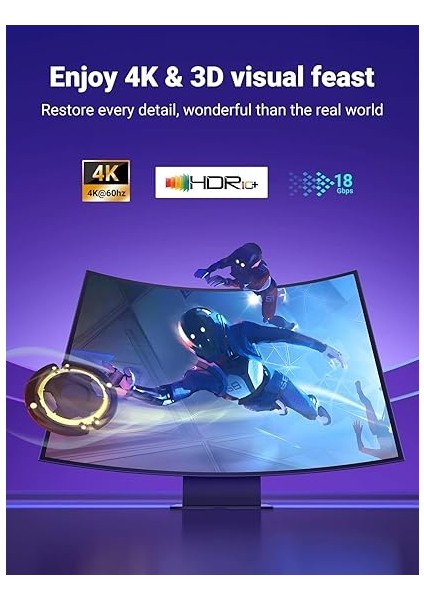 4K HDMI Kablosu Arc 3D Ethernet Için Ps5 Soundbar, Xbox Series S, Monitör Vb. (5m) fiyatları
