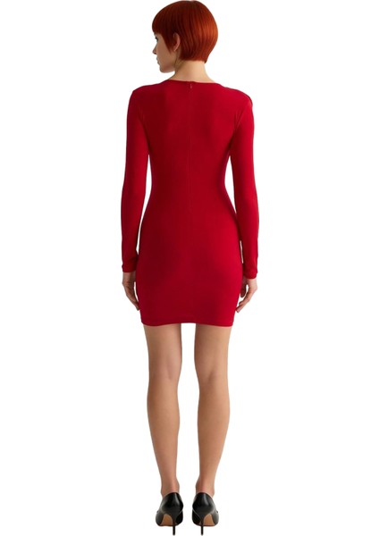 Kadın Uzun Kollu V Yaka Vücudu Saran Mini Elbise Şık Gece Davetleri Için Ideal Bodycon Kesim fırsatları