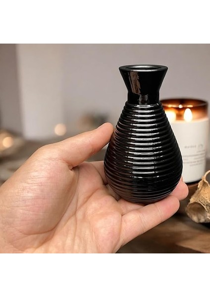 Amaçlı Siyah Cam Vazo - Çiçek, Koku Çubukları ve Dekoratif Kullanım Için Şık Tasarım fiyatları