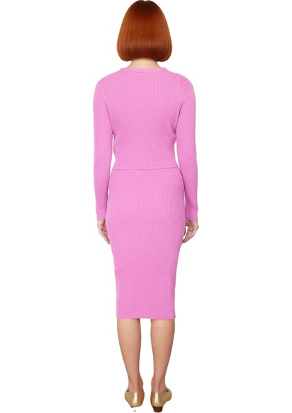 Kadın Bodycon Düz Triko Midi Elbise Uzun Kollu V Yaka Günlük Şık ve Rahat Kombinler Için Kaliteli fırsatları