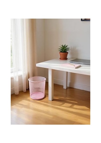 Tam Delikli Metal Fileli Toz Pembe Çöp Kovası - ND-1044 fırsatları
