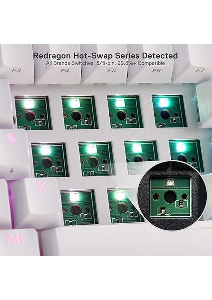 K530 Draconic%60 Kompakt Rgb Kablosuz, 5.0 Bluetooth Oyun Klavyesi Kahverengi Anahtarlı ve 16,8 Milyon Rgb Aydınlatma modelleri