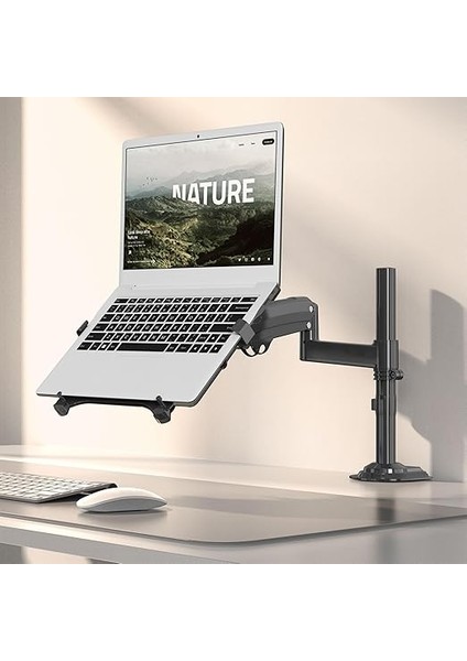 Bayou Nb 10-17 Inç Dizüstü Bilgisayar Için Ayarlanabilir Tepsili Dizüstü Bilgisayar Montajı, 17-30 Inç Monitör Için Vesa Plakalı Tam Hareket Kolu (4.4~20 Lb Içinde), Kelepçeli Gromet Montajı fırsatları