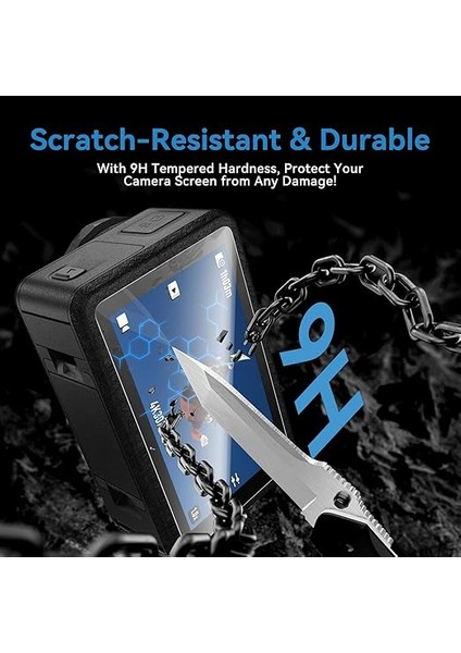 Osmo Action 5 Pro Kırılmaz Ekran Koruyucu (Tempered Glass) | Osmo Action 3/4/5 Pro Uyumlu modelleri