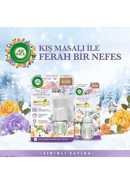 Wick Elektrikli Oda Kokusu Cihaz Yedek Şişe Kış Masalı Kış Gülü ve Kar Böğürtleni modelleri
